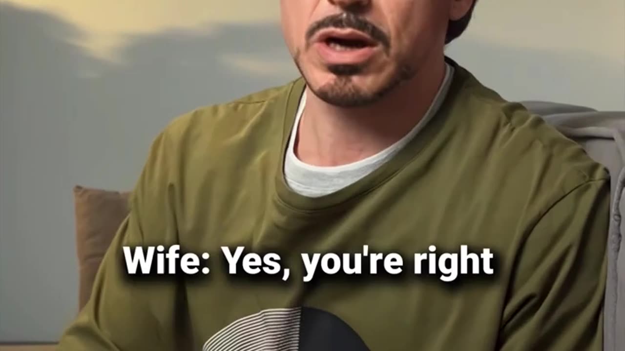 Robert Downey Jr won the argument with his wife😎