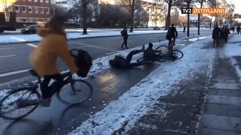 cyclists ride in sub zero temperatures and then this happens