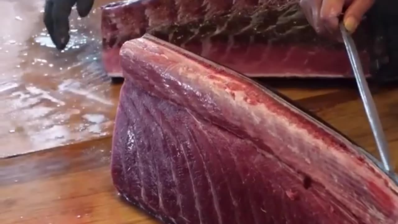 Amazing! Giant Bluefin Tuna Cutting Skill - Street Food