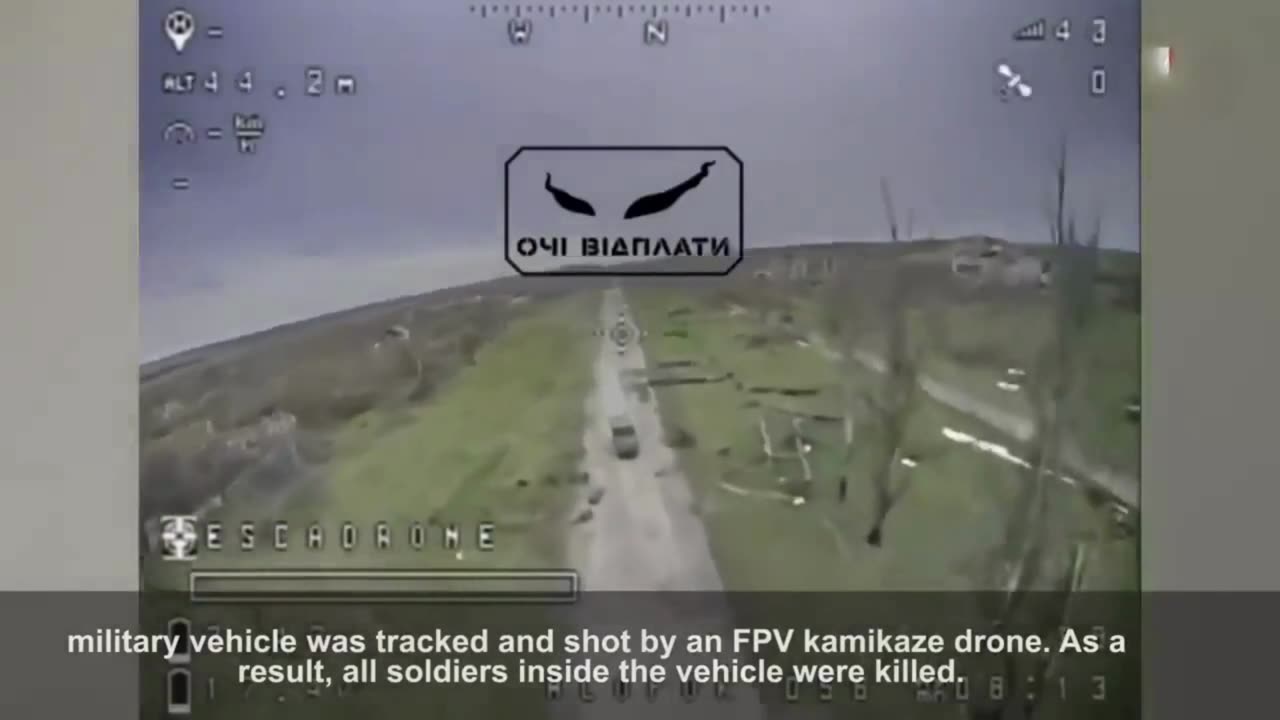 Military vehicle carrying Russian soldiers to battle was targeted by kamikaze drone