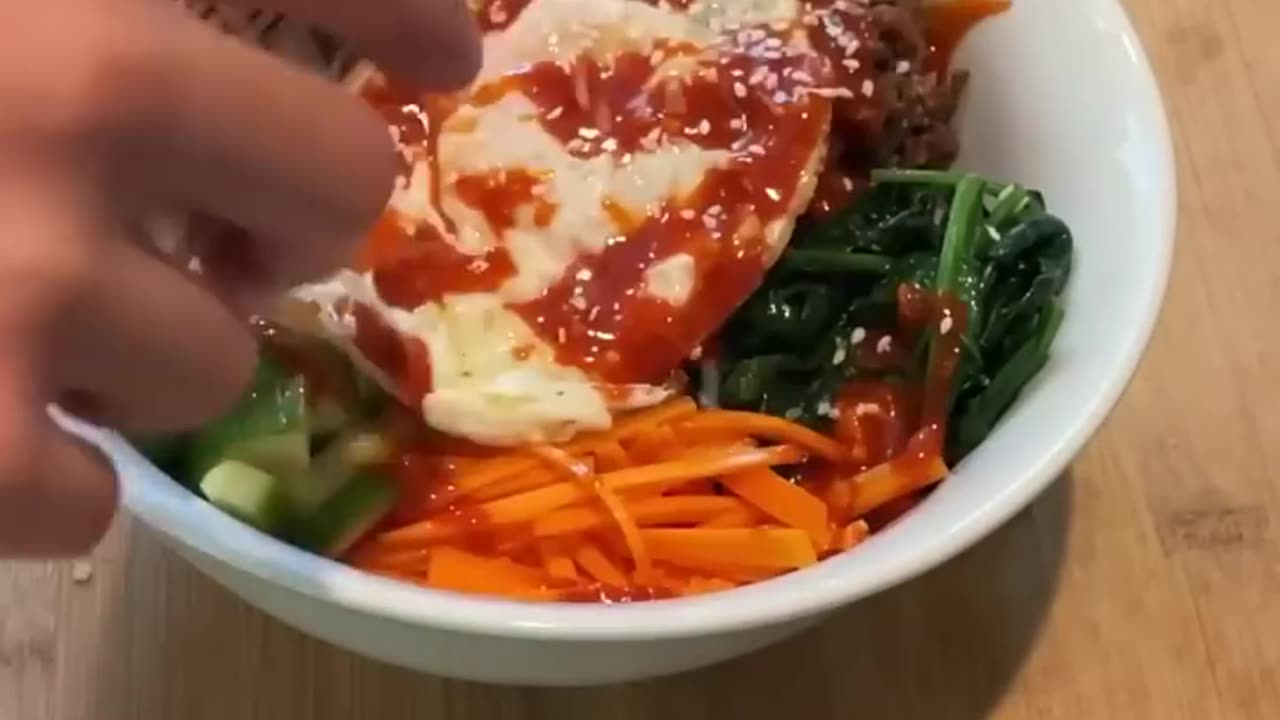 Bibimbap! #shorts #fyp #viral #food #cooking #chef #recipe #rice #beef #trending