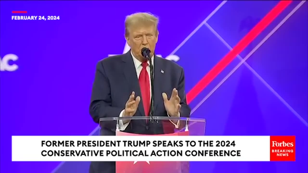 Trump Makes CPAC Crowd Laugh Doing Mean Impression Of Biden Trying To Get Off Stage