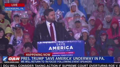 JD Vance speaking at the Trump Rally in PA.