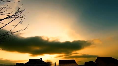 Beautiful Sunset Sky Video Background Clouds Moving Timelapse