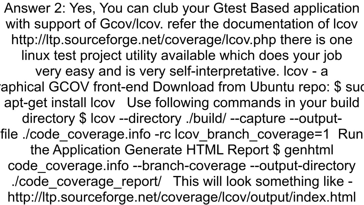 How to get code coverage for googletest unit tests