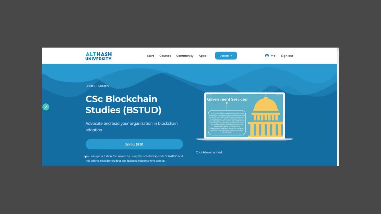 Althash University CSc Blockchain Studies (BSTUD)