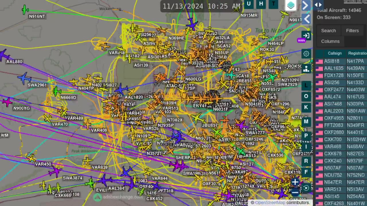 November 2024- AIr Traffico Time Lapse - first half - No Audio -