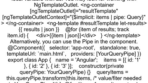 How do I bind the result of an for to a variable