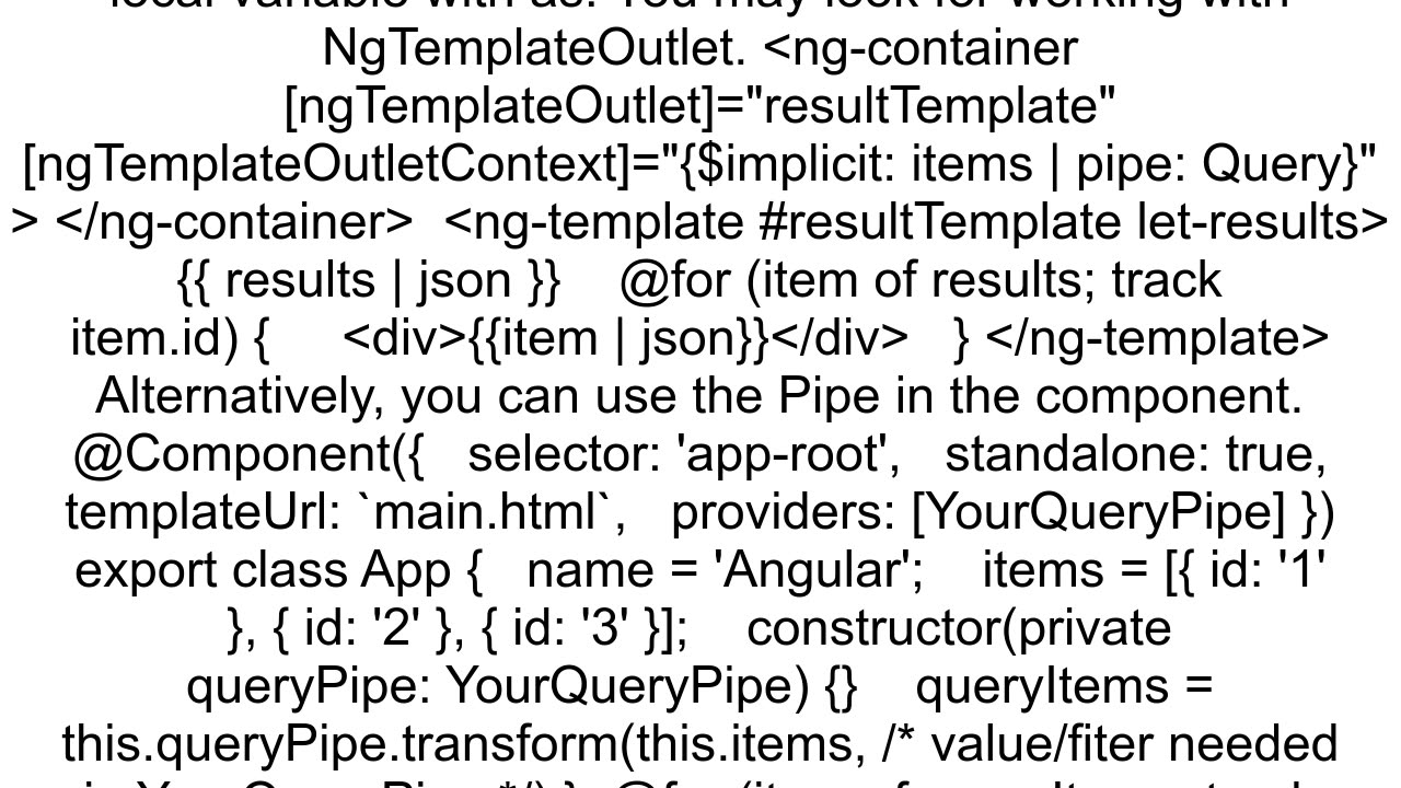 How do I bind the result of an for to a variable