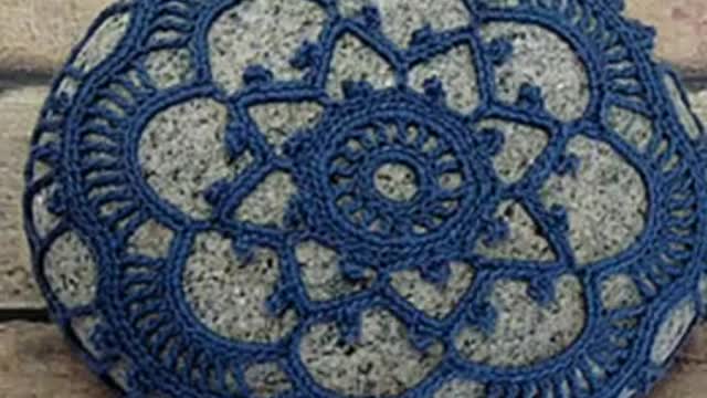 stone craft/stone art/beautiful crochet stone art ideas