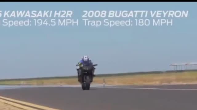 Drag Kawasaki H2R vs Bugatti Veyron