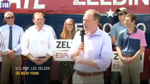 Two men were shot outside of NY gubernatorial hopeful Lee Zeldin's home on Long Island on Sunday.