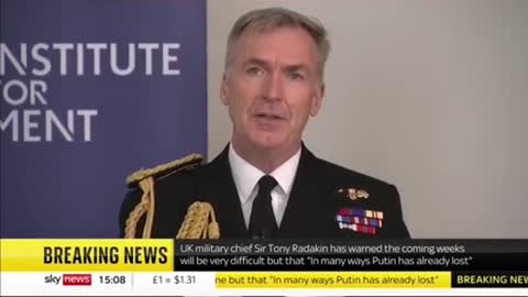 Ukraine war : UK Military Chef Says Putin Has Already Lost