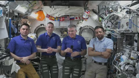 Expedition 69 NASA's SpaceX Crew-6 Talk with media before Station Departure