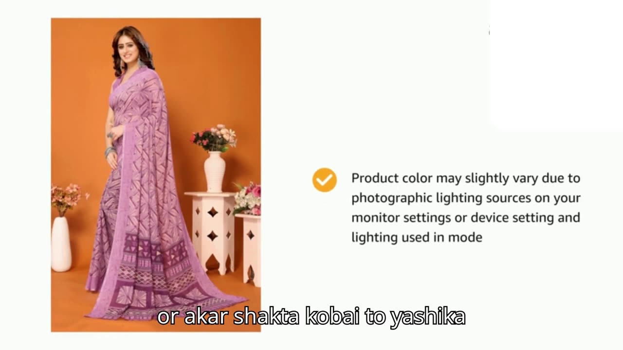 Yashika Women's Trendy Georgette Orange Color Saree with Blouse Material