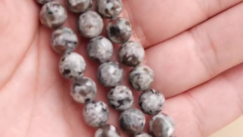 Natural Flame Stone Beads Yooperlite Round Loose Spacer Gemstone Beads For Jewelry Making Diy