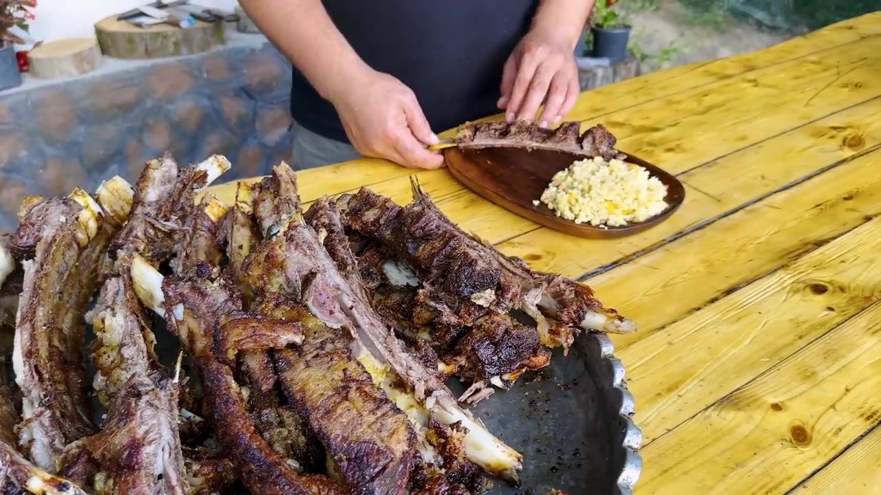 Juicy Beef Ribs From Tandoor With Tender Bulgur! Life In The Village Of Azerbaijan