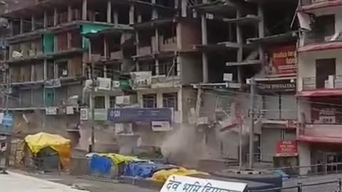 A landslide in Anni town in the state of Himachal Pradesh, India.