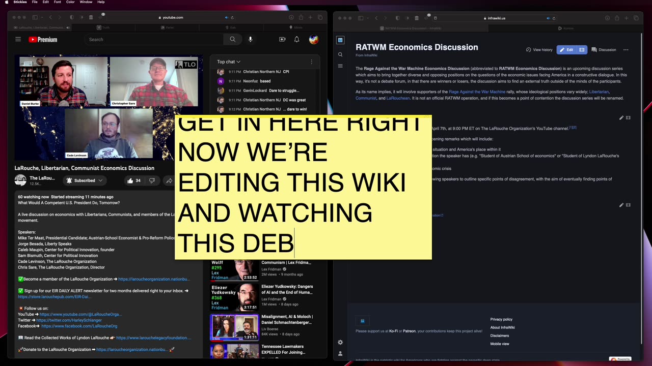 LIVE EDITING THE WIKI: LaRouche, Libertarian, Communist Economics Discussion