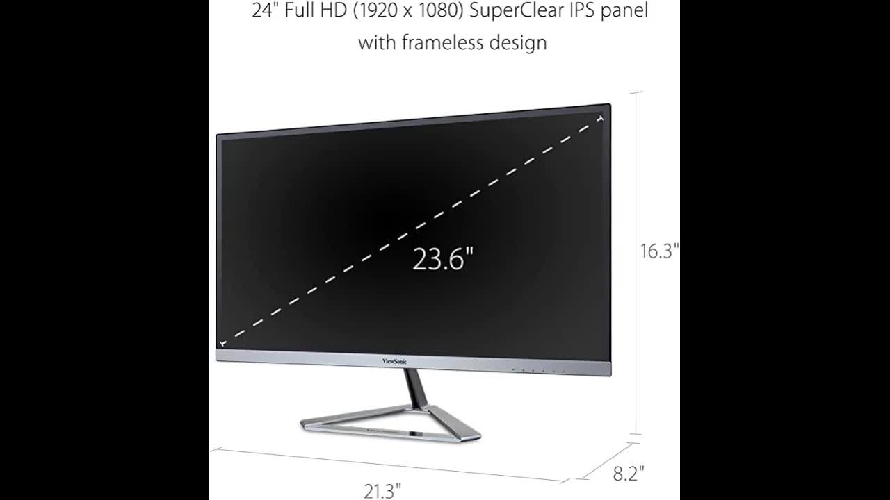 Review: ViewSonic VX2476-SMHD 24" IPS 1080p Frameless LED Monitor HDMI, DisplayPort (Renewed)