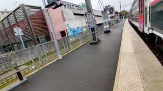 Mid surf on double deck train in Paris suburbs