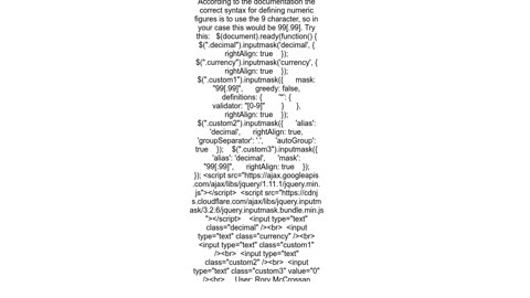 2 decimal places inputmask