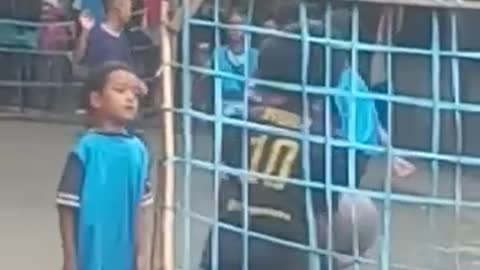 Playing football