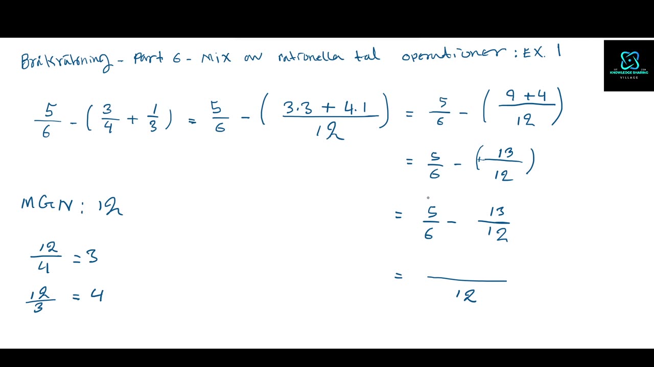 Mix av - Addition,Subtraktion,Multiliplikation,Division: Part 8: Exempel 1