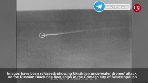 Live footage of Ukrainian drones attacking Russian ships in the Black Sea
