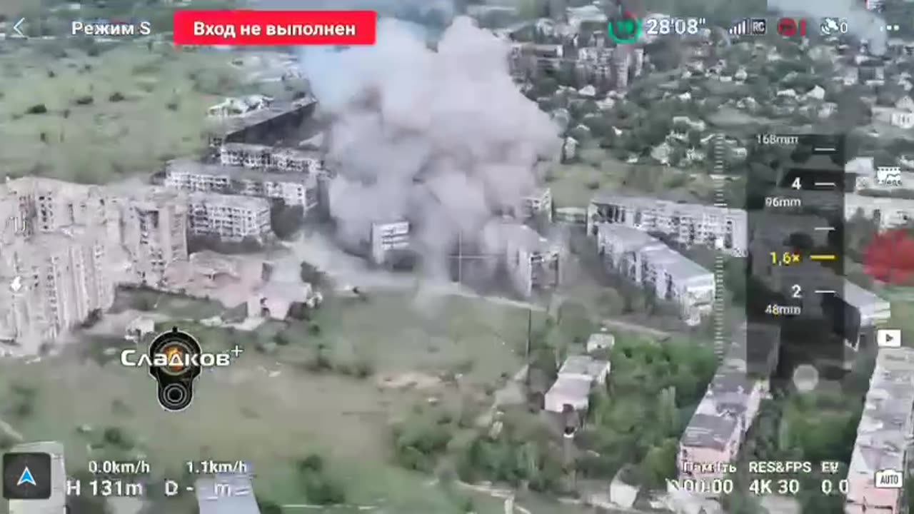 Krasnogorovka: Shelling of Ukrainian Positions. Russian Column Advancing..