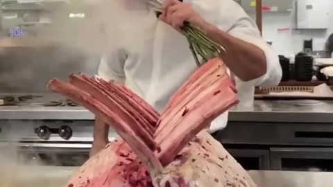 Salt bae cutting meat for beautiful girl 🥰🥰🥰