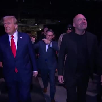 Trump walks out at UFC 309 with Elon Musk