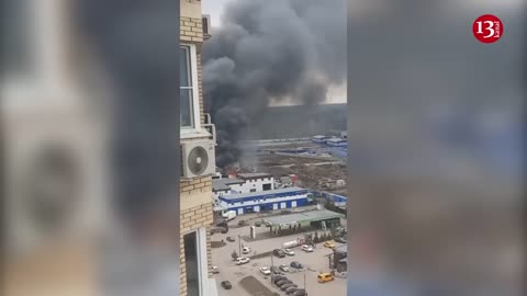 Fire engulfed warehouse where powerful explosion took place in Moscow