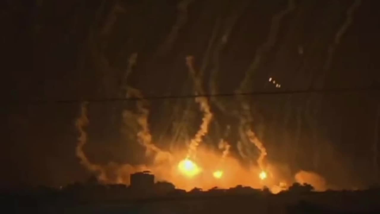 The sky over the Gaza Strip at these moments