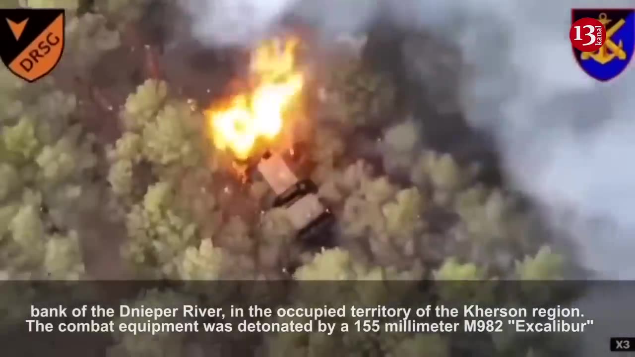 This is how Russian "Kamaz" advancing in Kherson forest was struck along with soldiers near it