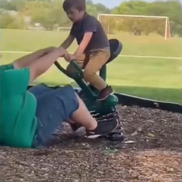Man Finds Out The Hard Way He's Gotten Too Big For The Play Ground Equipment