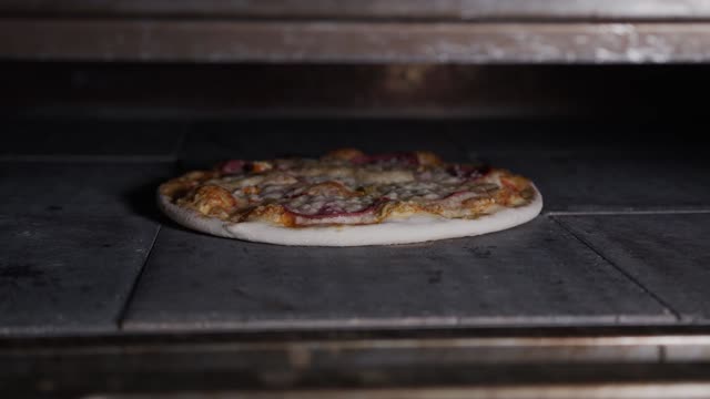 pizza in the oven