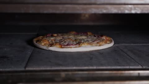 pizza in the oven