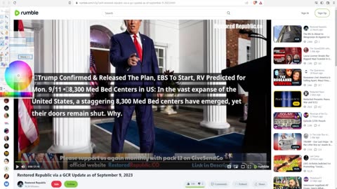 rumble - trump confirmed & released the plan, EBS to start, RV predicted for Mon. 9-11. 8,300;