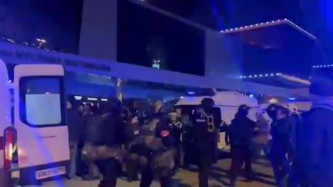 Russian special forces seen storming the concert venue in response to deadly terrorist attack