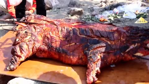 Roasting a Whole Pig in China