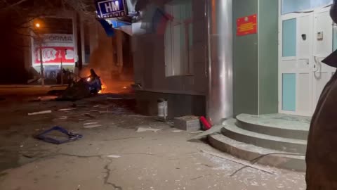 Massive explosion in the center of Lugansk