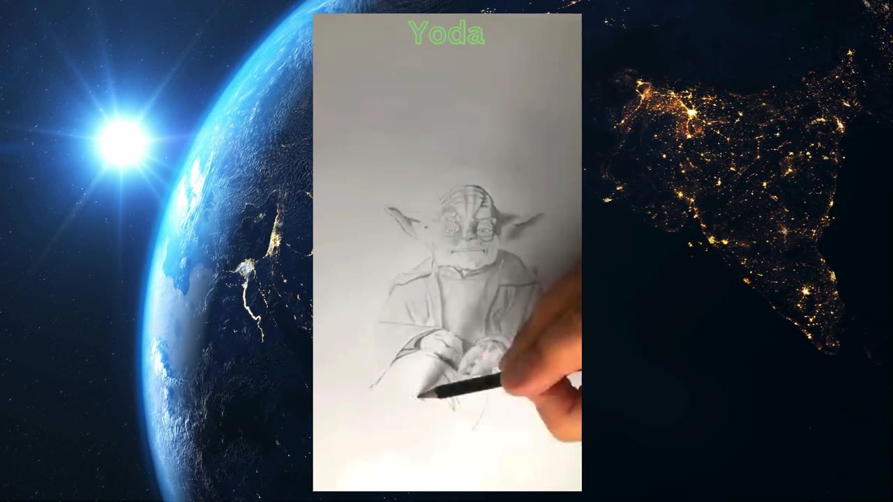 Yoda from Episode 1 timelapse drawing