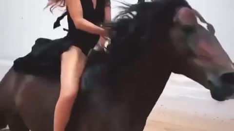 Horse riding in gril