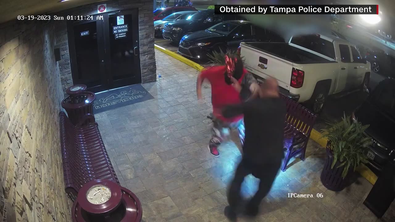 Strip club security guards stop armed man wearing “devil mask”