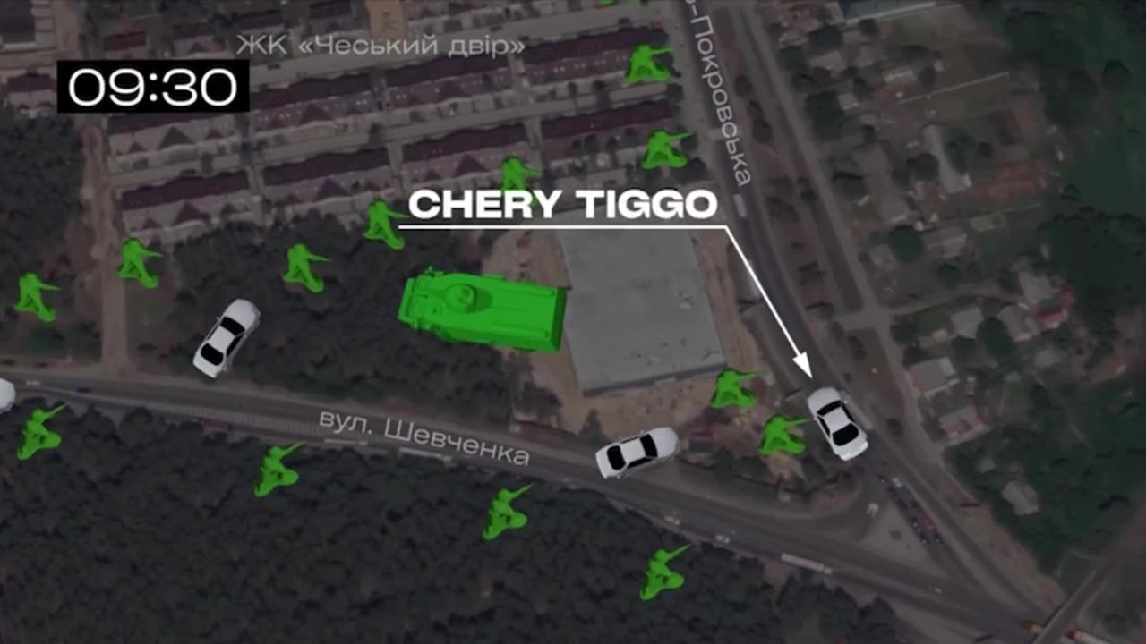 Cruel video from traffic cameras near Kyiv, the first days of a full-scale war.