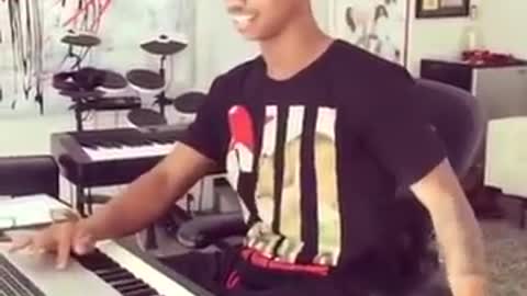 talented dude makes a beat from scratch then jumps in the pool