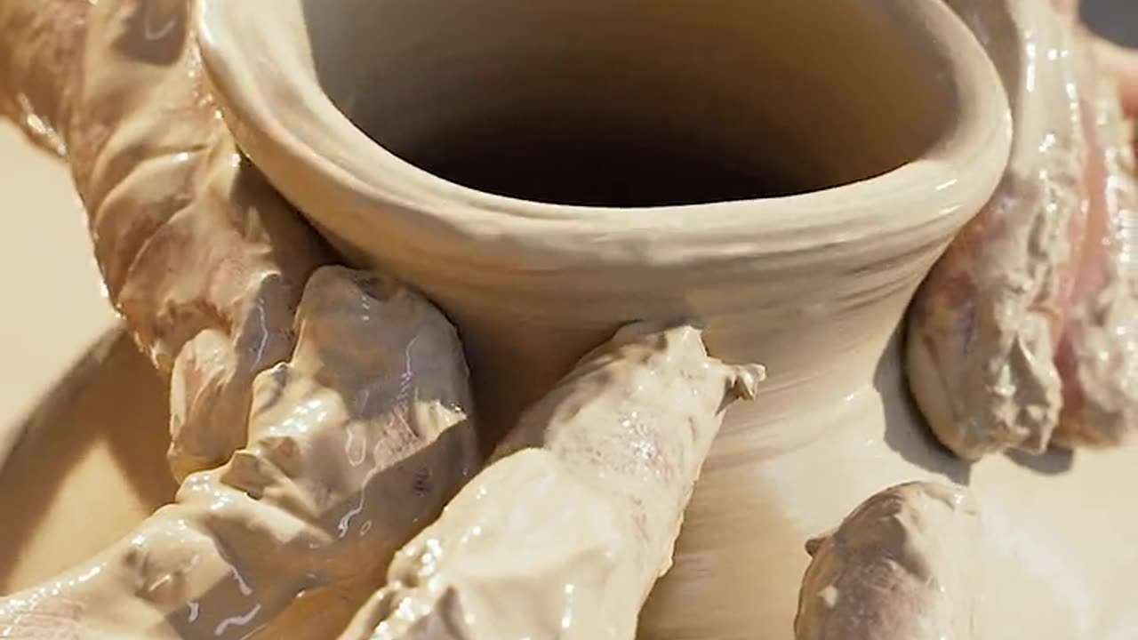 Video Of Person Molding A Clay Pot