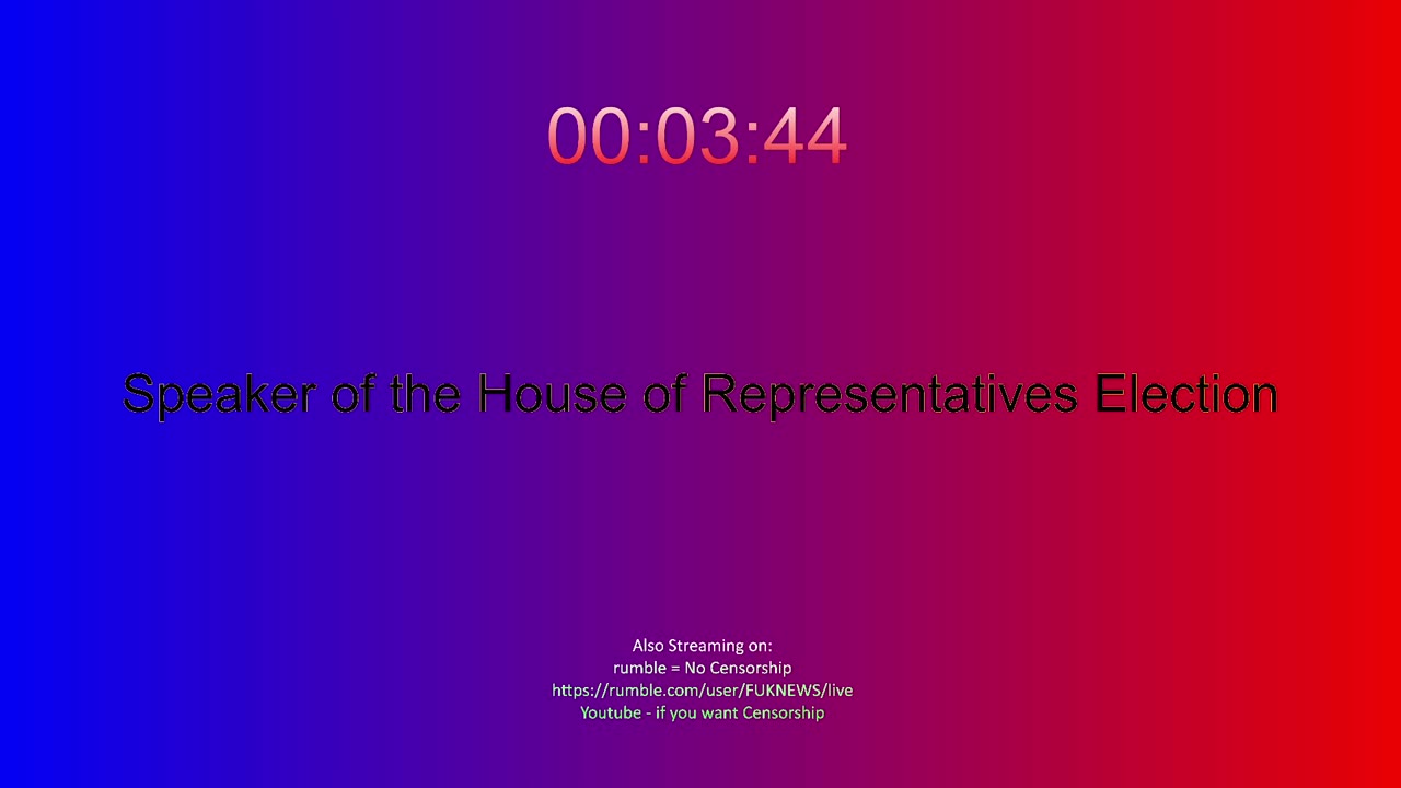 Live - Speaker of the House Election