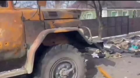 Destroyed Ukrainian ZIL-131 and URAL-4320 somewhere near Bakhmut